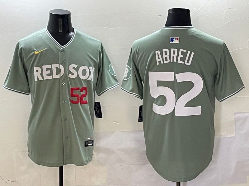 Men Boston Red Sox #52 Abreu Green Joint Name Game Nike 2025 MLB Jersey style 2->boston red sox->MLB Jersey